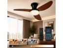 Lapalife Deckenventilator mit Beleuchtung Schwarz Braun 100cm Bild 2