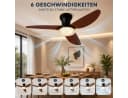Lapalife Deckenventilator mit Beleuchtung Schwarz Braun 100cm Bild 4