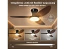 Rosnek Deckenventilator mit LED-Licht 100cm Schwarz Fernbedienung App Bild 5