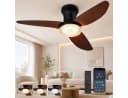 Rosnek Deckenventilator mit Licht Kristall-Lampenschirm dimmbar 100 cm Bild 2