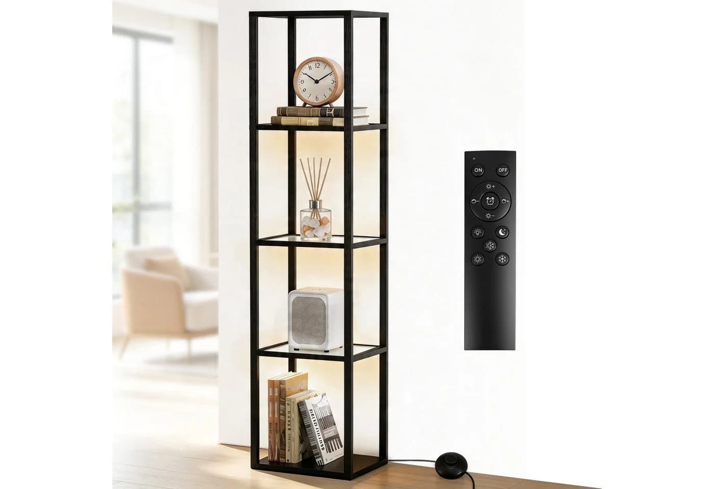 XIIW Standregal mit LED-Beleuchtung und Glasablagen - Bild 2