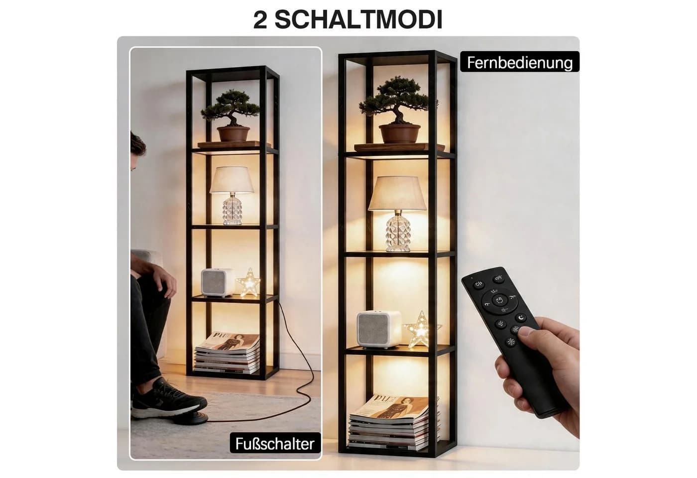 XIIW Standregal mit LED-Beleuchtung und Glasablagen - Bild 3