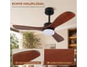 Lapamax Deckenventilator mit LED-Beleuchtung, 132 cm, Holzflügel, dimmbar Bild 3