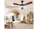 Lapamax Deckenventilator mit LED-Beleuchtung, 132 cm, Holzflügel, dimmbar Bild 5
