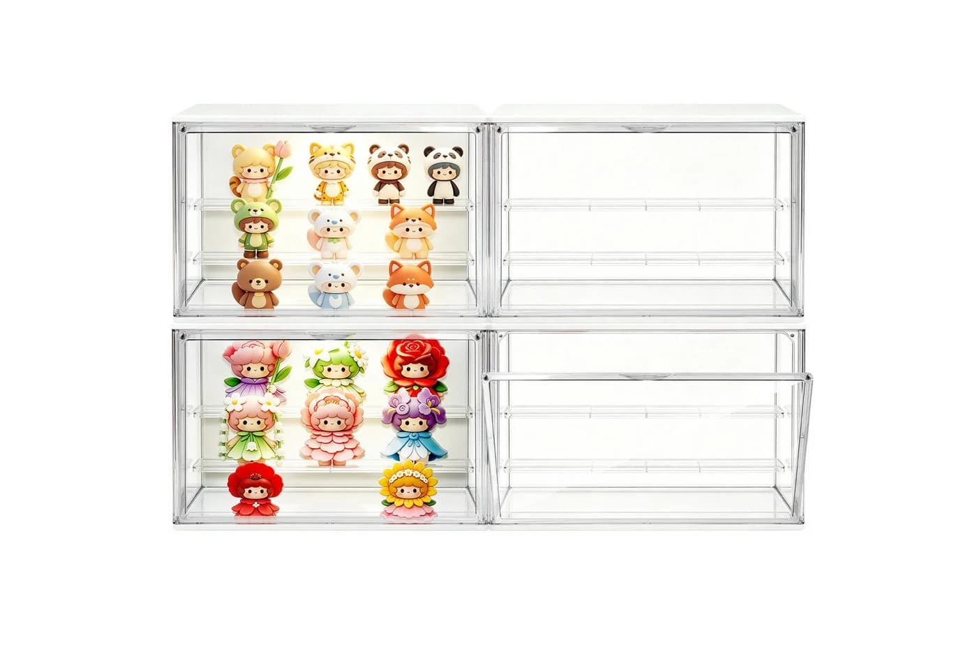 XERSEK Aufbewahrungsbox 3 Ebenen LED Vitrine Stapelbar - Bild 2