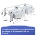 XERSEK Waschmaschinenuntergestell Weiß 126x54cm mit 2 Schubladen Bild 1