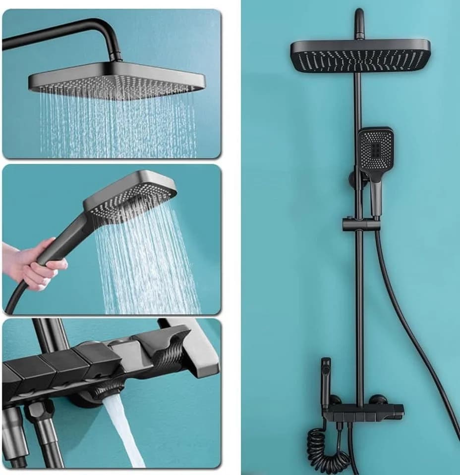 XERSEK Duschsystem mit Regendusche und verstellbarer Stange - Bild 3