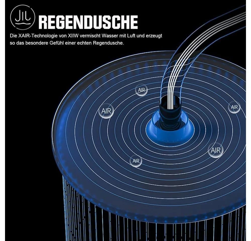 XERSEK Duschsystem mit Regendusche und verstellbarer Stange - Bild 5