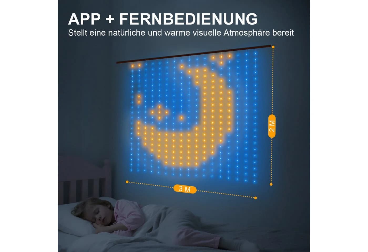 XIIW Lichtervorhang 400 LEDs RGB App Steuerung 100+ Modi