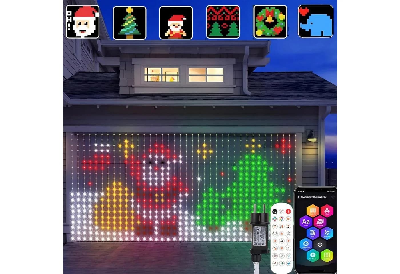 XIIW Lichtervorhang 400 LEDs RGB App Steuerung 100+ Modi - Bild 2