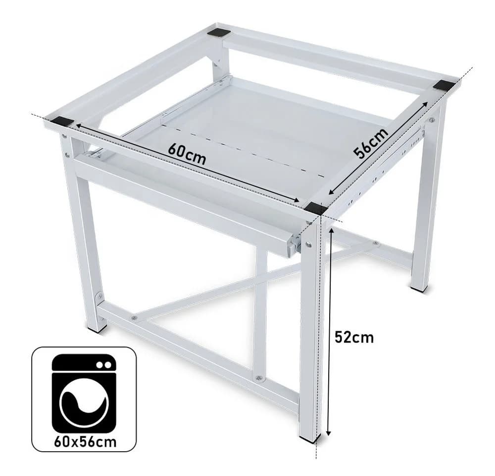 XIIW Waschmaschinenuntergestell Stahl Podest 52cm mit Ablage
