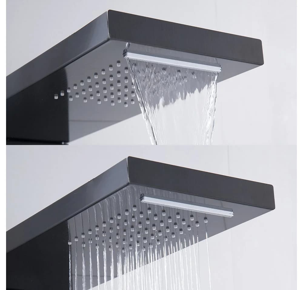 XIIW Duschpaneel mit Armatur, 9 Strahlarten, Nano-Oberfläche, Edelstahl - Bild 5
