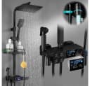 XIIW Duschsystem Thermostat Schwarz mit LED-Display & Regendusche Bild 2