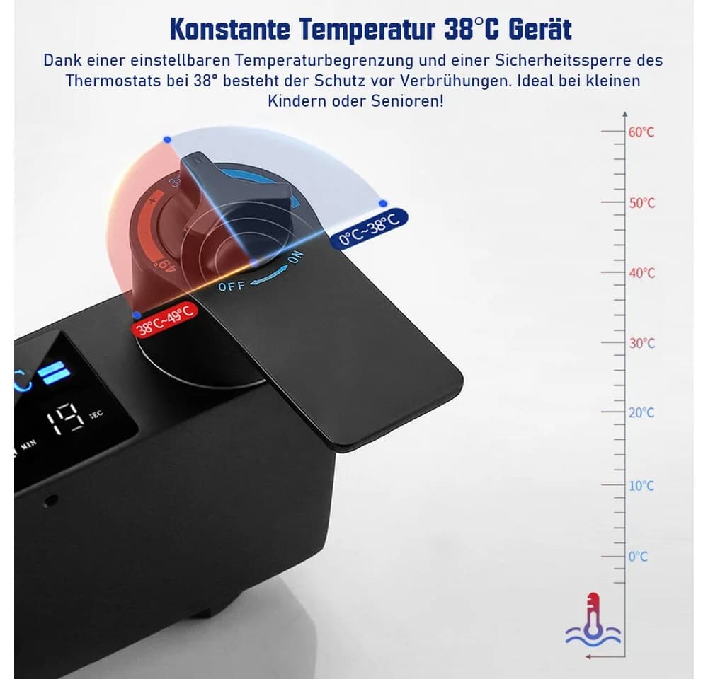 XIIW Duschsystem Thermostat Schwarz mit LED-Display & Regendusche - Bild 3