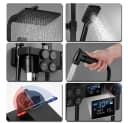 XIIW Duschsystem Thermostat Schwarz mit LED-Display & Regendusche Bild 5