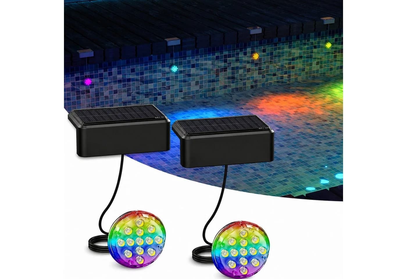 VIVIHEYDAY LED Solarleuchte Schwarz IP68 Wasserdicht - Bild 2