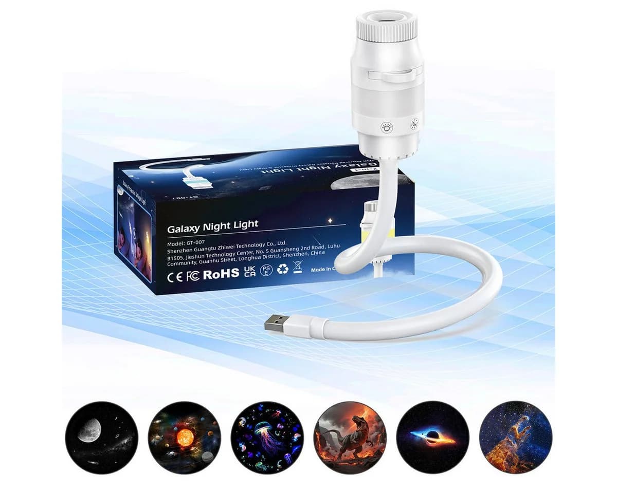 VIVIHEYDAY LED Nachtlicht 2-in-1 Galaxy Projector Weiß - Bild 2