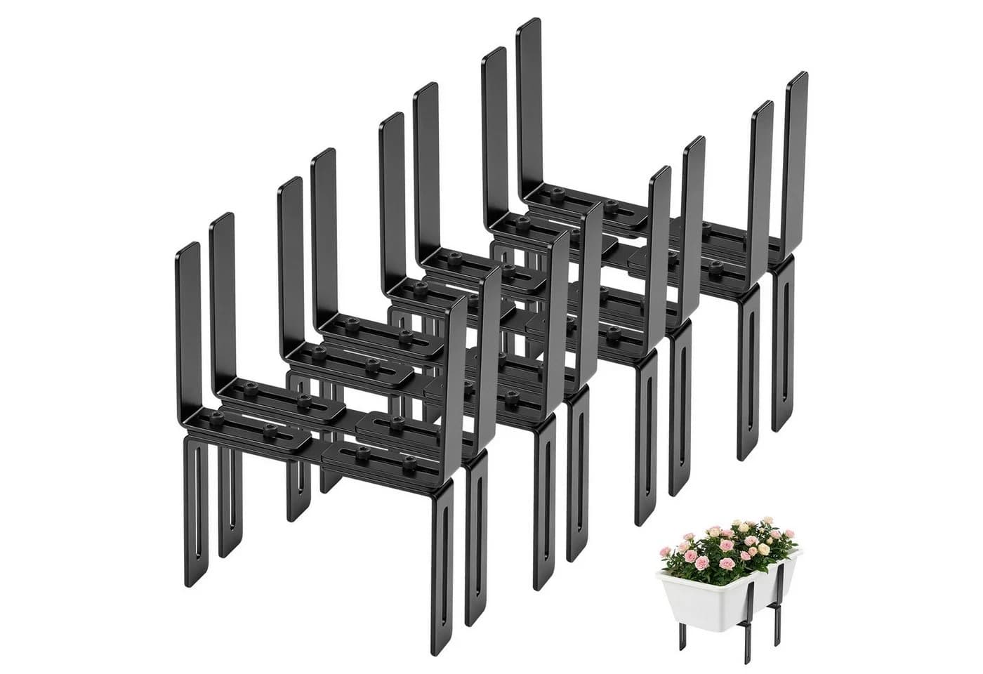 QUBEBU Blumenkastenhalter H-Form Schwarz für Balkongeländer - Bild 2