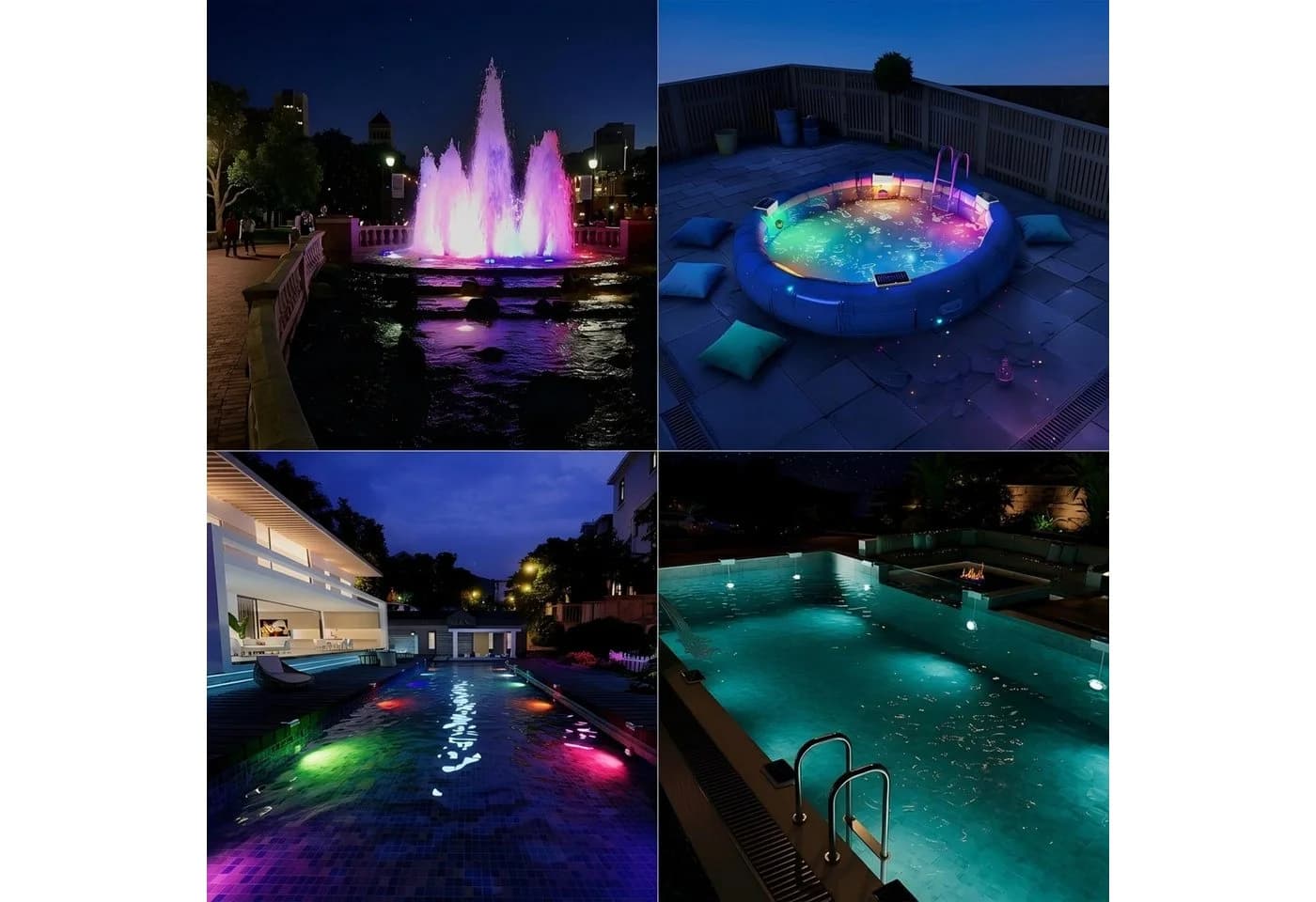QUBEBU Solar LED Pool-Lampe RGB Unterwasserlicht mit Fernbedienung - Bild 4