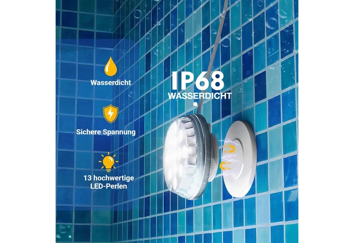 QUBEBU Solar LED Pool-Lampe RGB Unterwasserlicht mit Fernbedienung - Bild 5