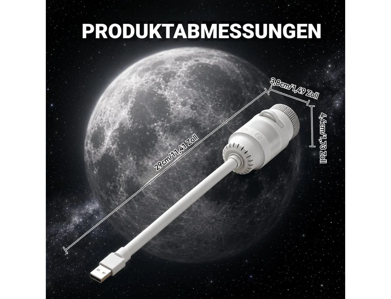 QUBEBU LED Sternenhimmel Projektor mit 6 Folien, Dimmbar Nachtlicht, USB, Weiß - Bild 3