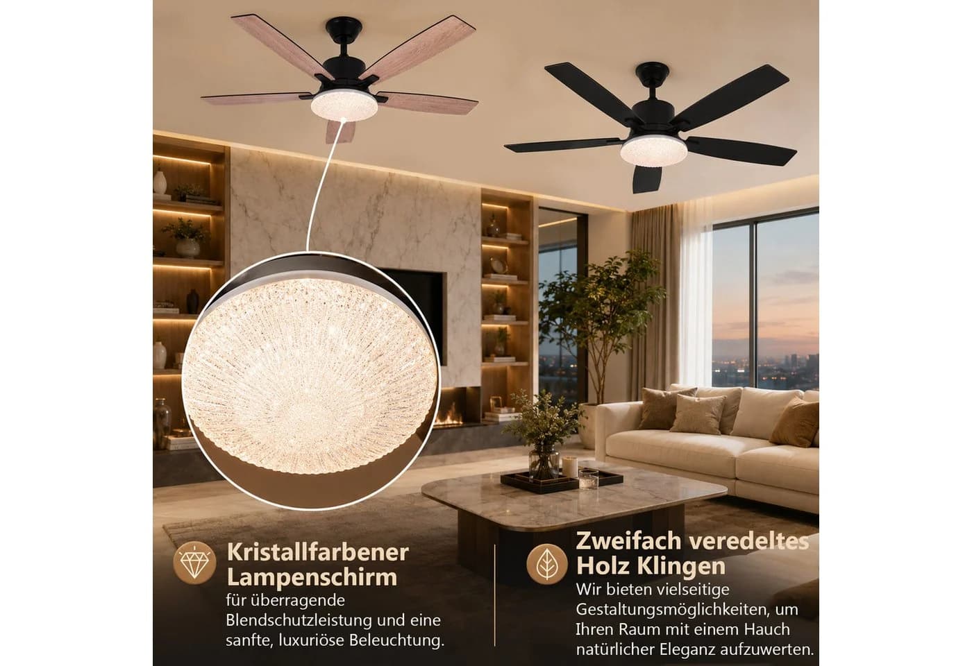 Sunicol Deckenventilator 132 cm mit LED-Beleuchtung & App-Steuerung - Bild 3