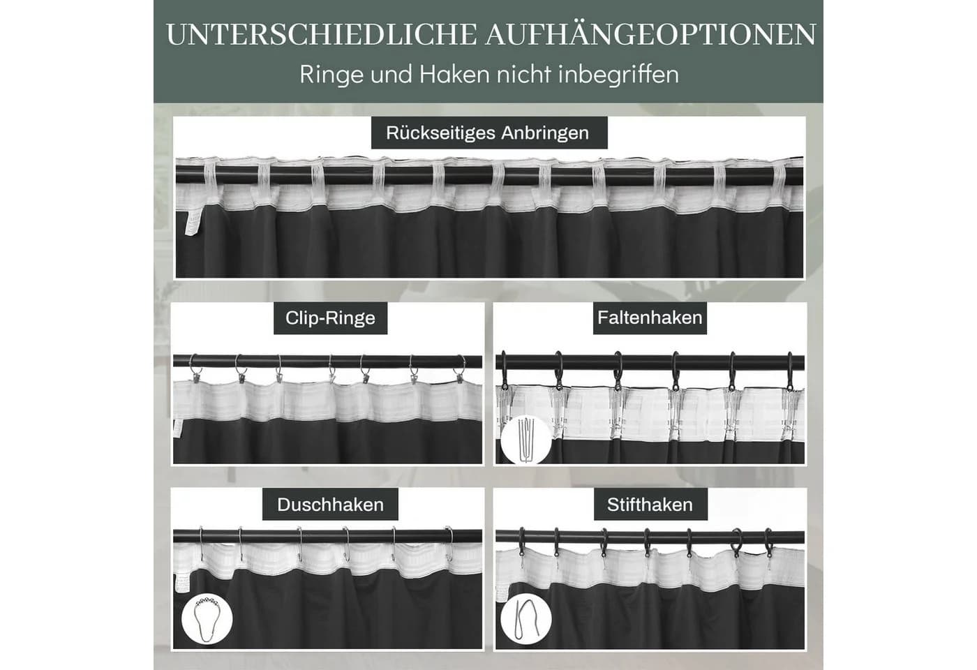 BTTO V&G Samt Vorhang Grau Gold Verdunkelung 2er Set - Bild 5