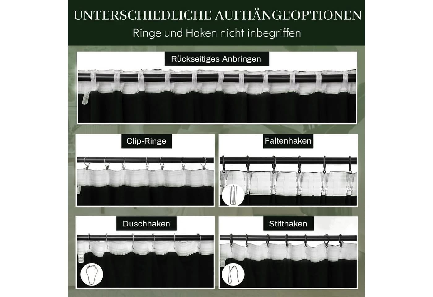 BTTO V&G Samt Vorhang 2er Set Grün Verdunkelung Goldprägung - Bild 5