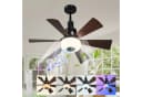 Rosnek Deckenventilator mit Licht 52 cm, Bluetooth, RGB Bild 2