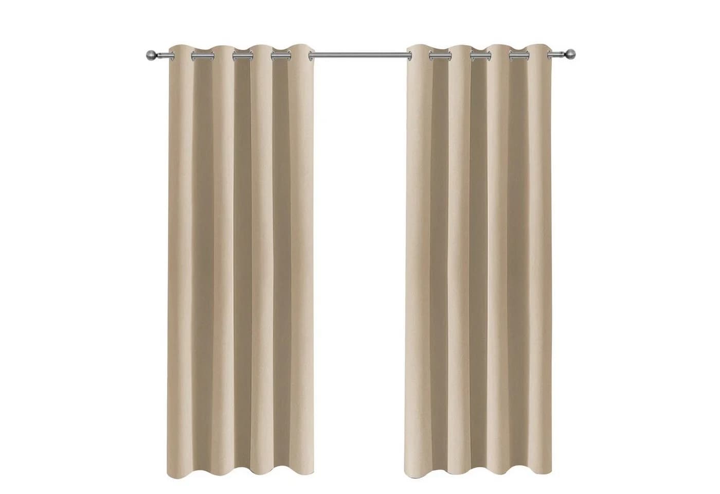 LMaxhome Outdoorvorhang Wetterfest mit Ösen Sichtschutz Wärmeschutz Beige - Bild 3