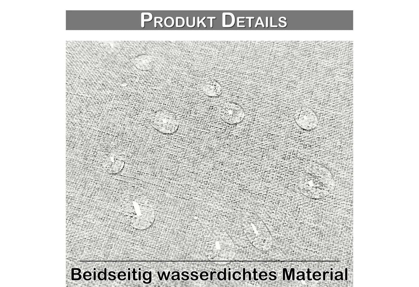 LMaxhome Outdoorvorhang Blickdicht Wetterfest mit Ösen Grau/Weiß - Bild 4