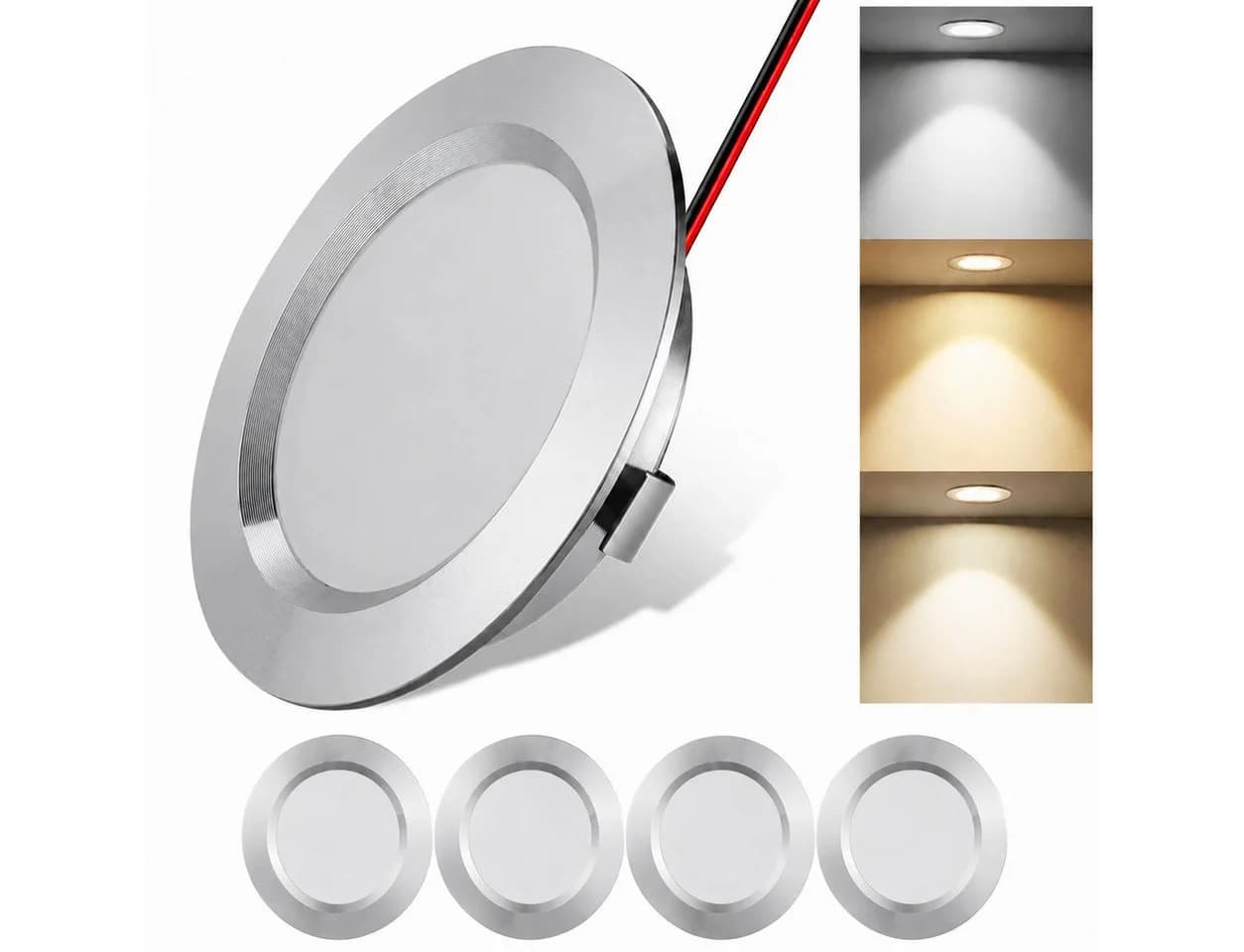 Rosnek LED Einbaustrahler 12V 3W Vollaluminium superflach - Bild 2