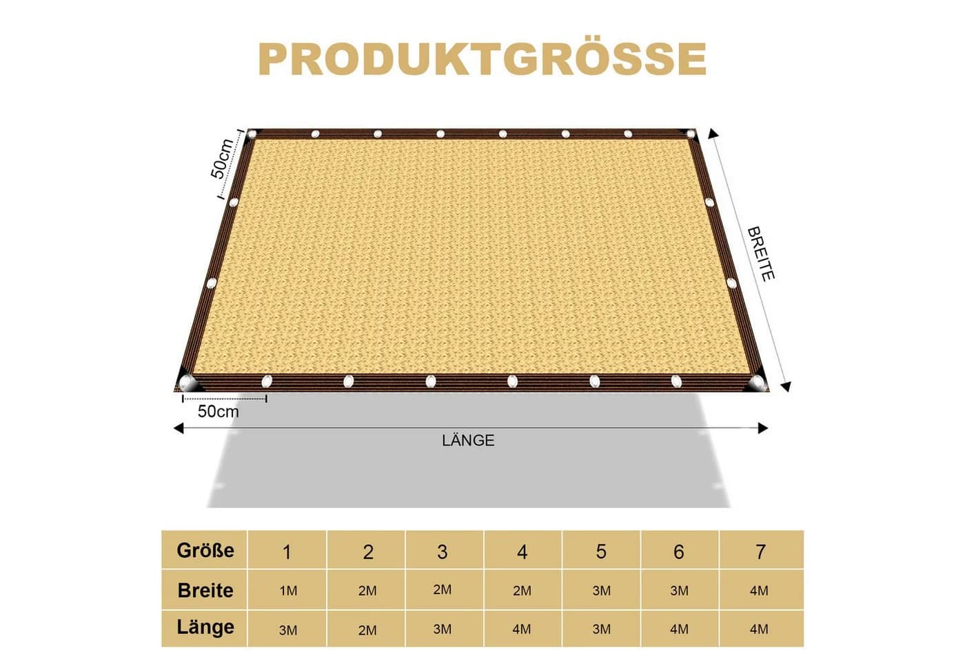 LMaxhome Sonnensegel Sichtschutz Schwarz mit Ösen UV-Schutz HDPE