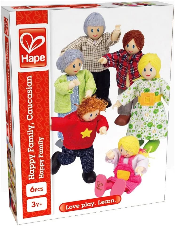 Hape Puppenfamilie Set Bunt Baumwolle Holz - Bild 2