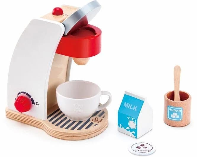 HAPE Kinder-Kaffeemaschine Meine Kaffeemaschine Holz Rot Braun Weiß - Bild 2