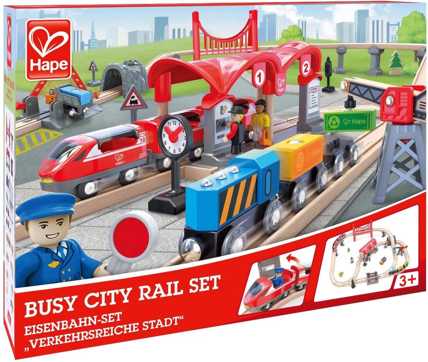 HAPE Eisenbahn-Set Verkehrsreiche Stadt Bunt Holz - Bild 2