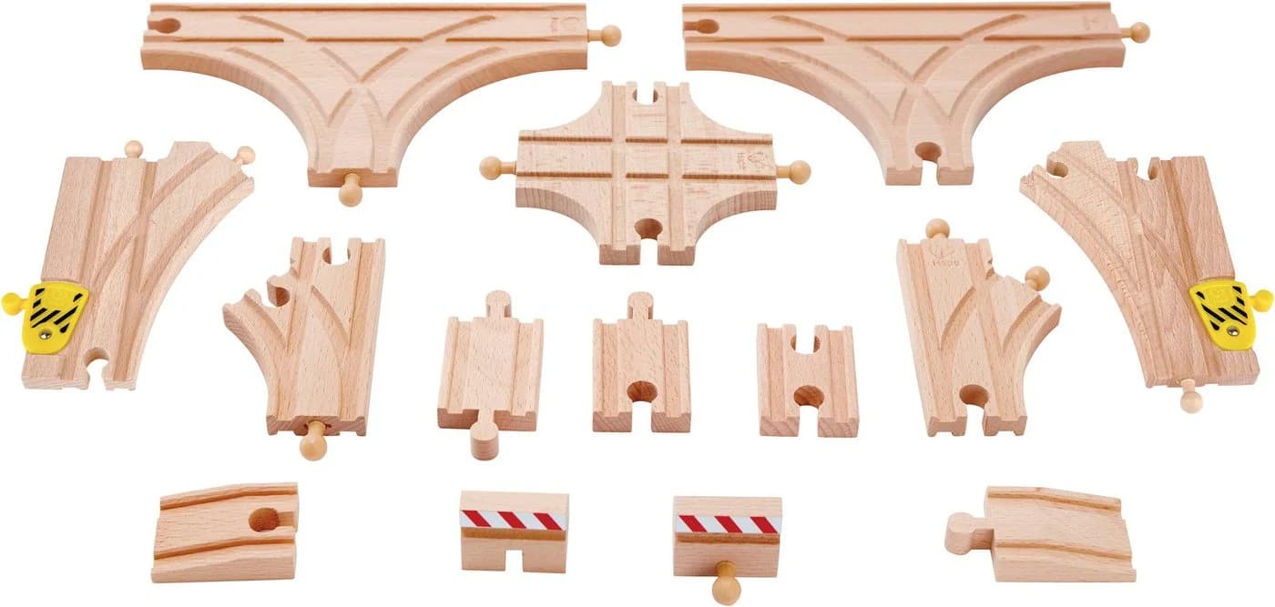Hape Schienen-Erweiterungs-Set Bunt 14-teilig Holz - Bild 2