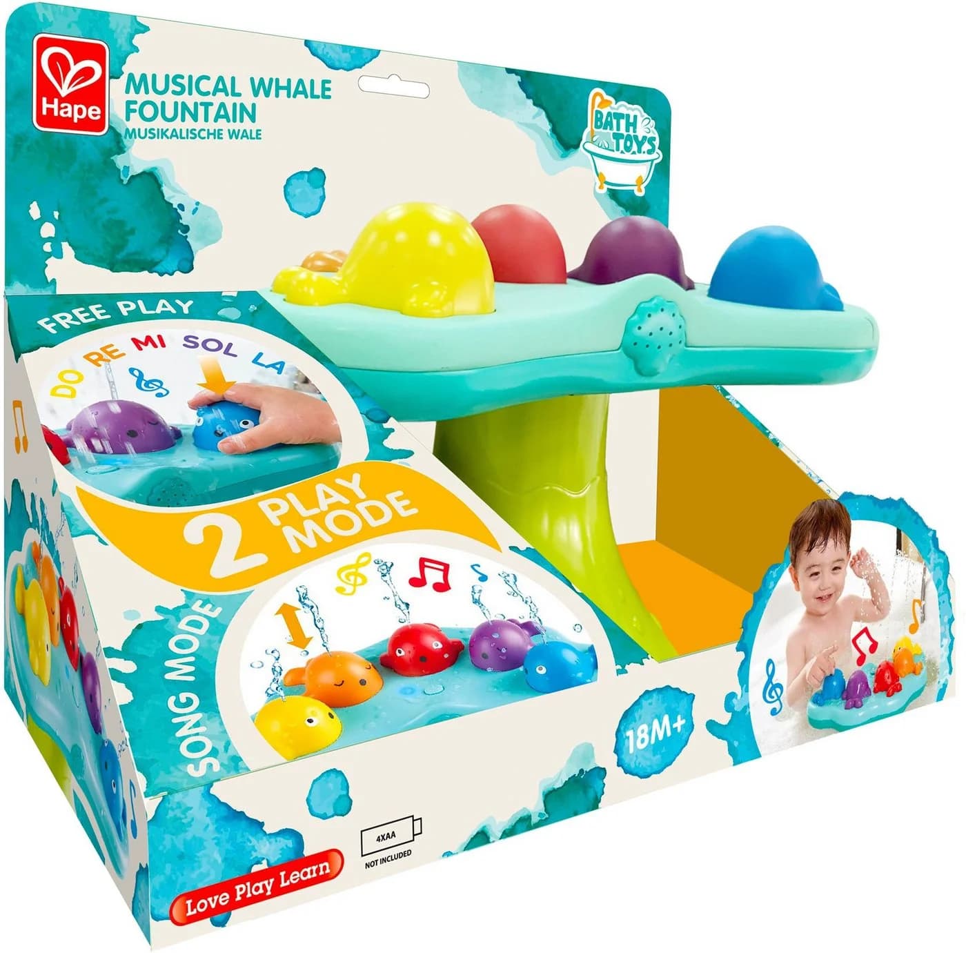 Hape Badespielzeug Musikalische Wale Bunt mit Sound