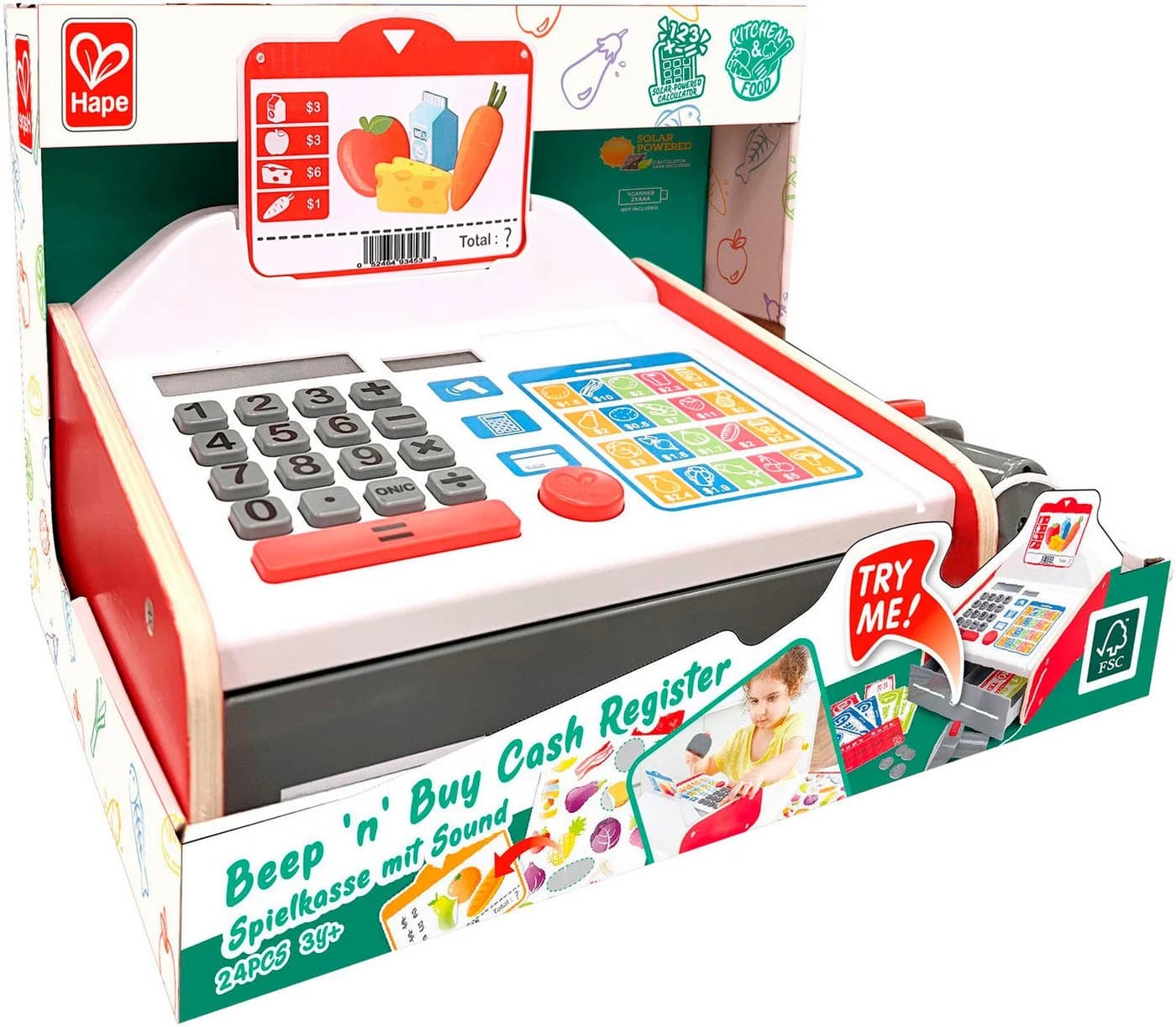 Hape Spielkasse Bunt mit Soundeffekt und Taschenrechner