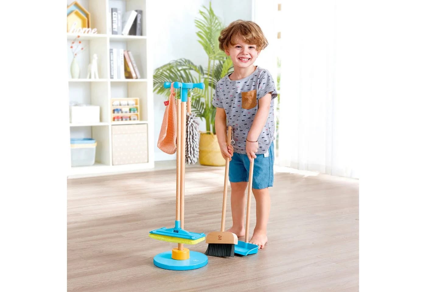 Hape Kinder-Besen Spielzeug-Putzset mit Ordnungsständer Bunt - Bild 3