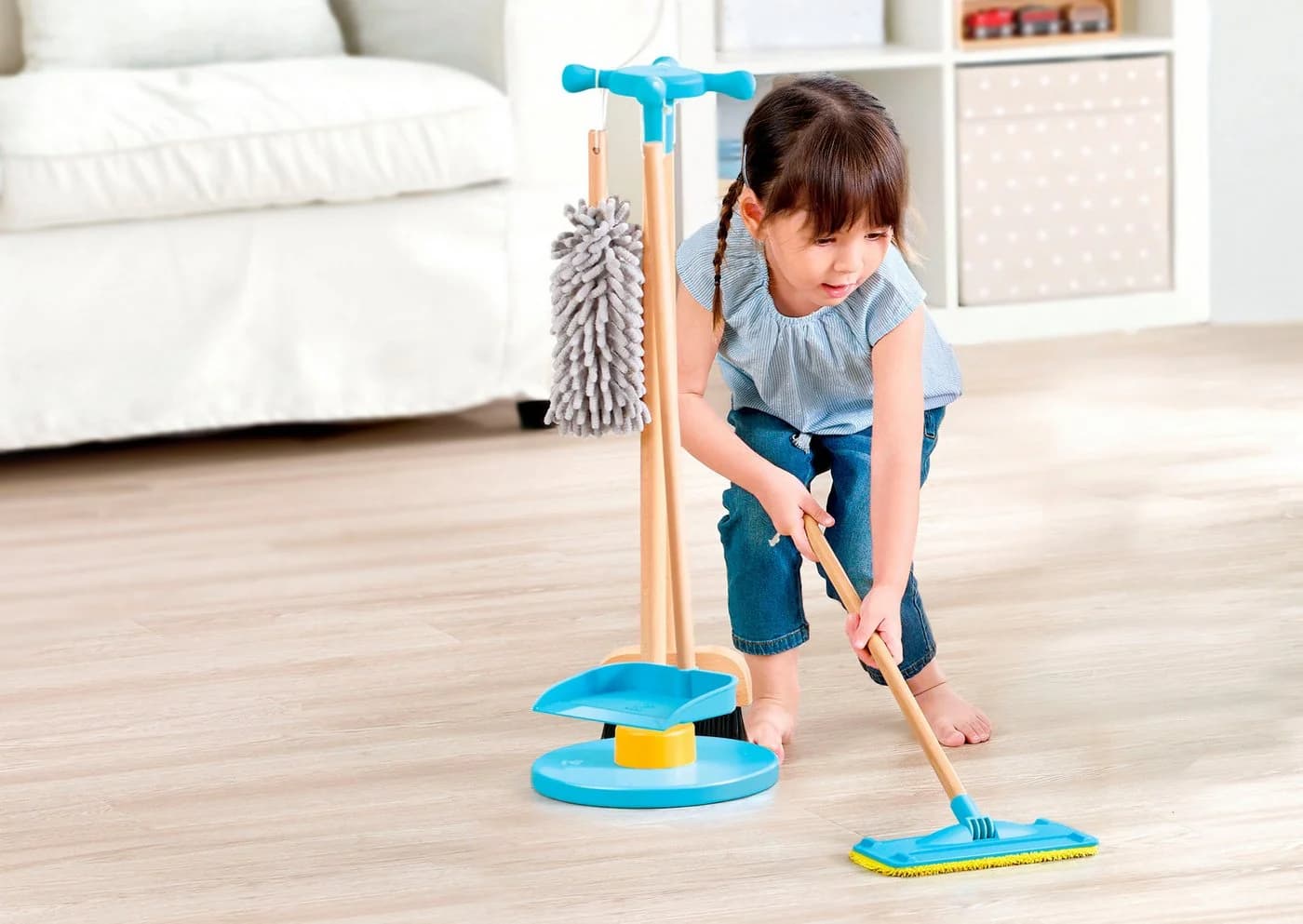 Hape Kinder-Besen Spielzeug-Putzset mit Ordnungsständer Bunt - Bild 4