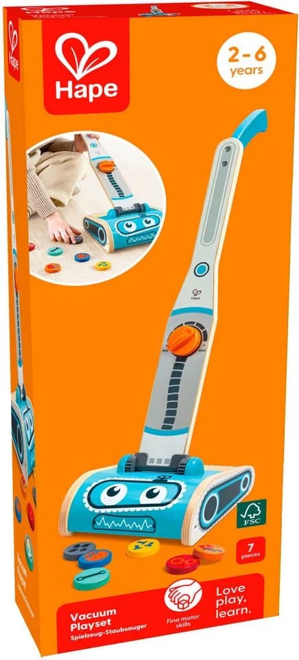 Hape Kinder-Staubsauger Bunt Roboter-Gesicht Spielzeug