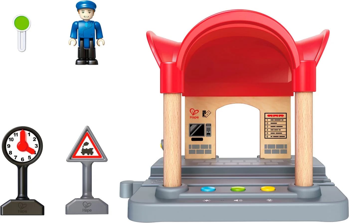Hape Spielzeugeisenbahn-Gebäude Bahnhof mit Durchsagefunktion - Bild 5