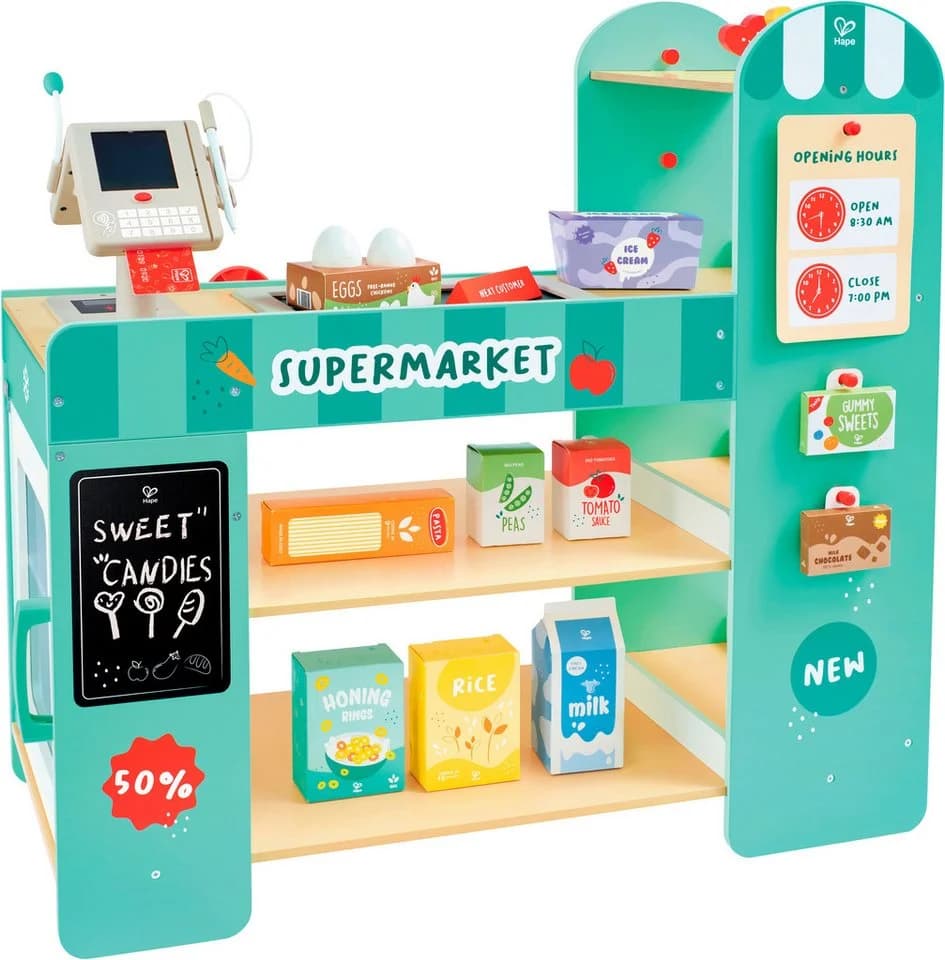 Hape Intelligenter Supermarkt Bunt Holzspielzeug mit Förderband - Bild 2