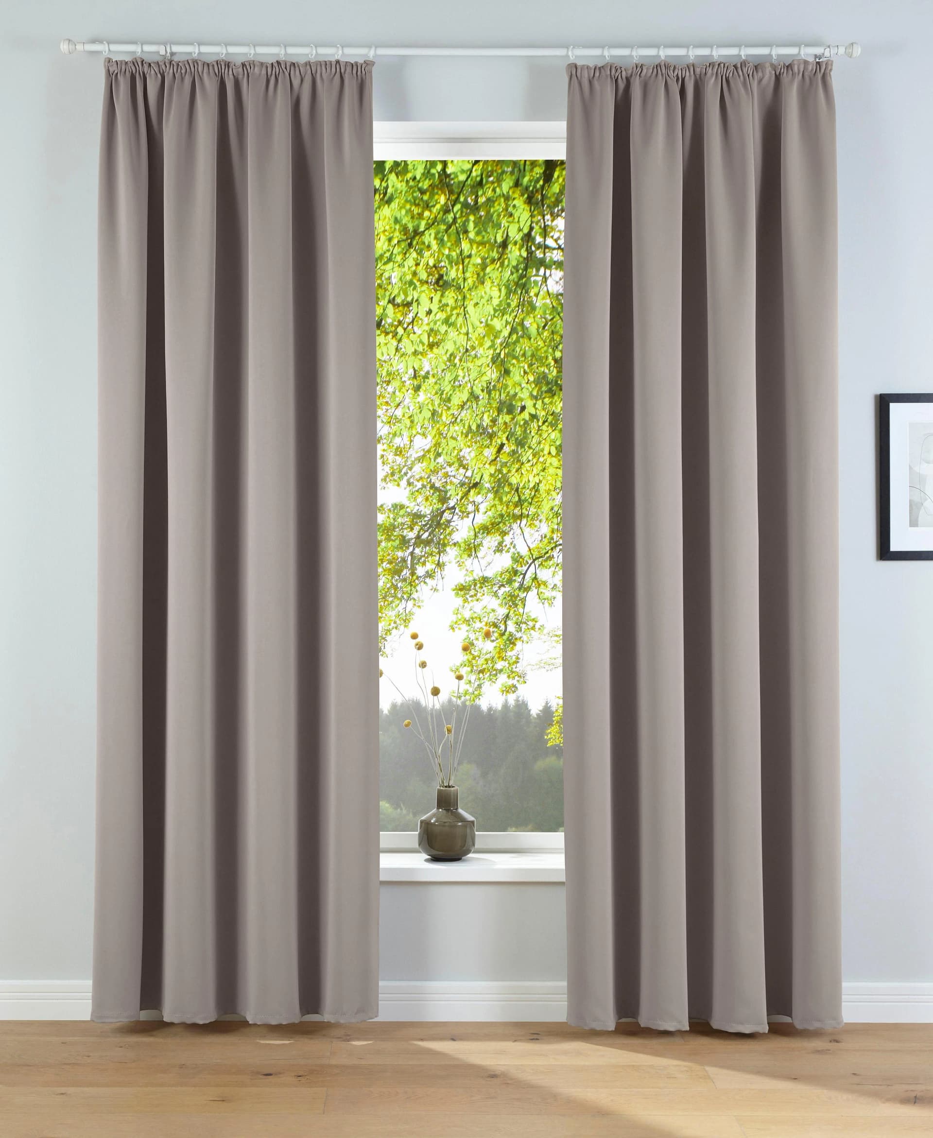 OTTO HOME Verdunkelungsvorhang Solana 2er-Set Beige Kräuselband