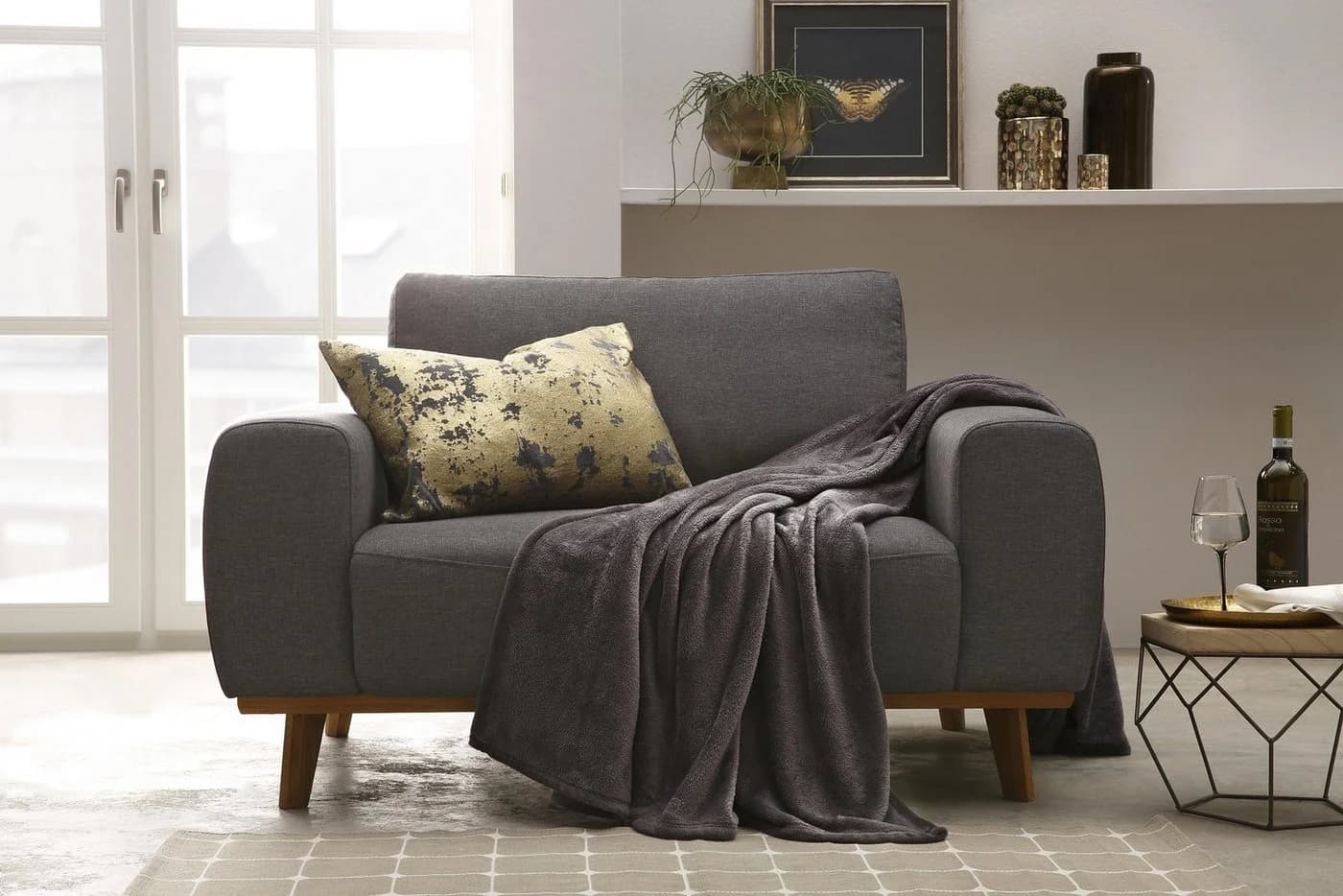 OTTO HOME Wohndecke Jil Anthrazit Kuschelfleece Premium Qualität