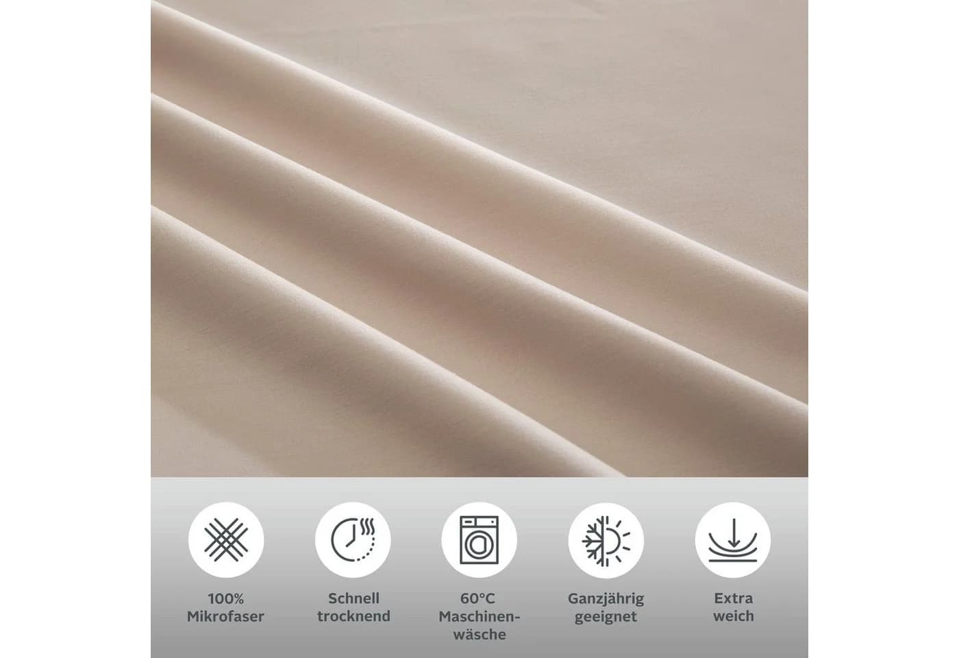 OTTO HOME Wendebettwäsche Desner2 Weiß Beige Microfaser - Bild 3