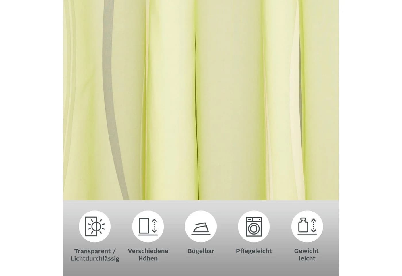 OTTO HOME Gardine Dimona 2er-Set Grün Transparent Voile - Bild 3