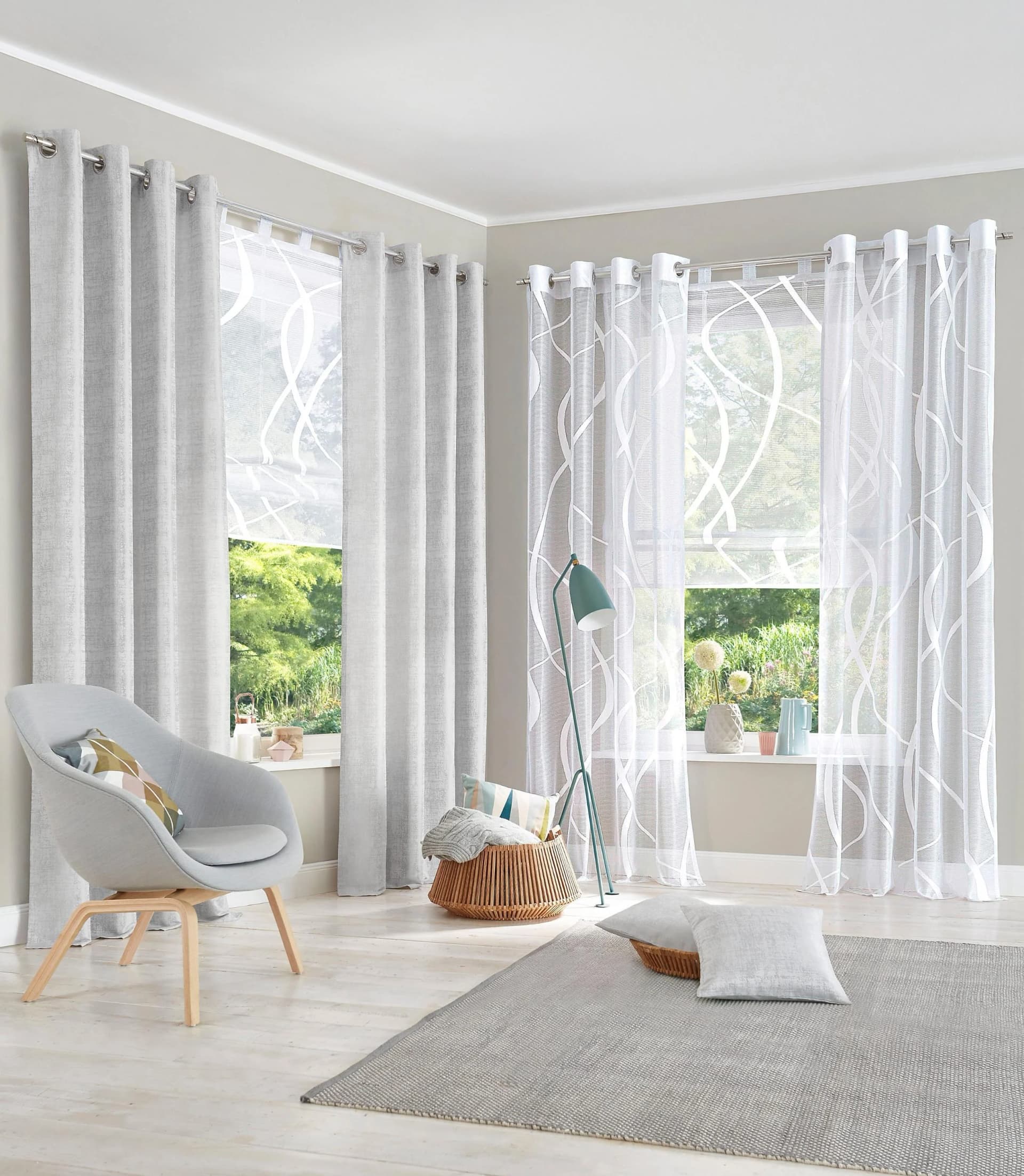 My Home Raffrollo Cellino Transparent Klassische Netzoptik Polyester