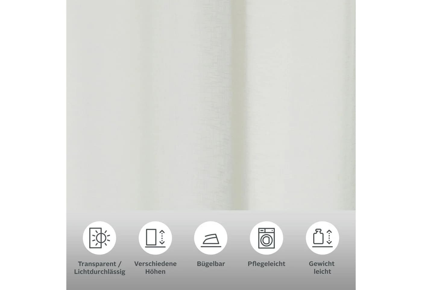 Gardine Regina 2-er Set Creme Polyester my home - Bild 3